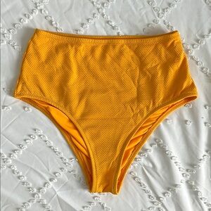 Aerie Vibrant Yellow/Orange High Wasted Cheeky Bikini Bottom